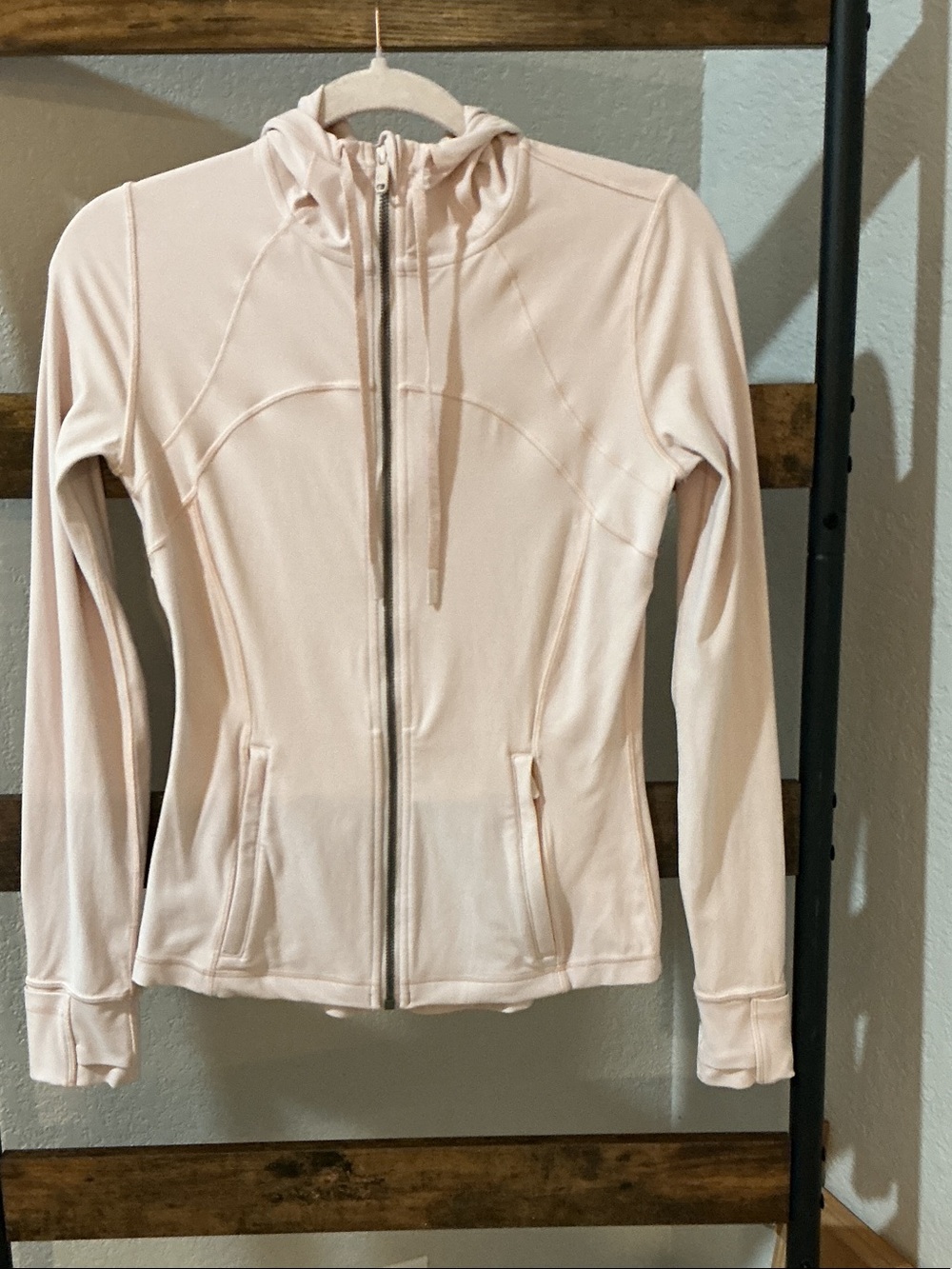lululemon athletica Pale Pink Zip-Up Hooded Bomber Jacket